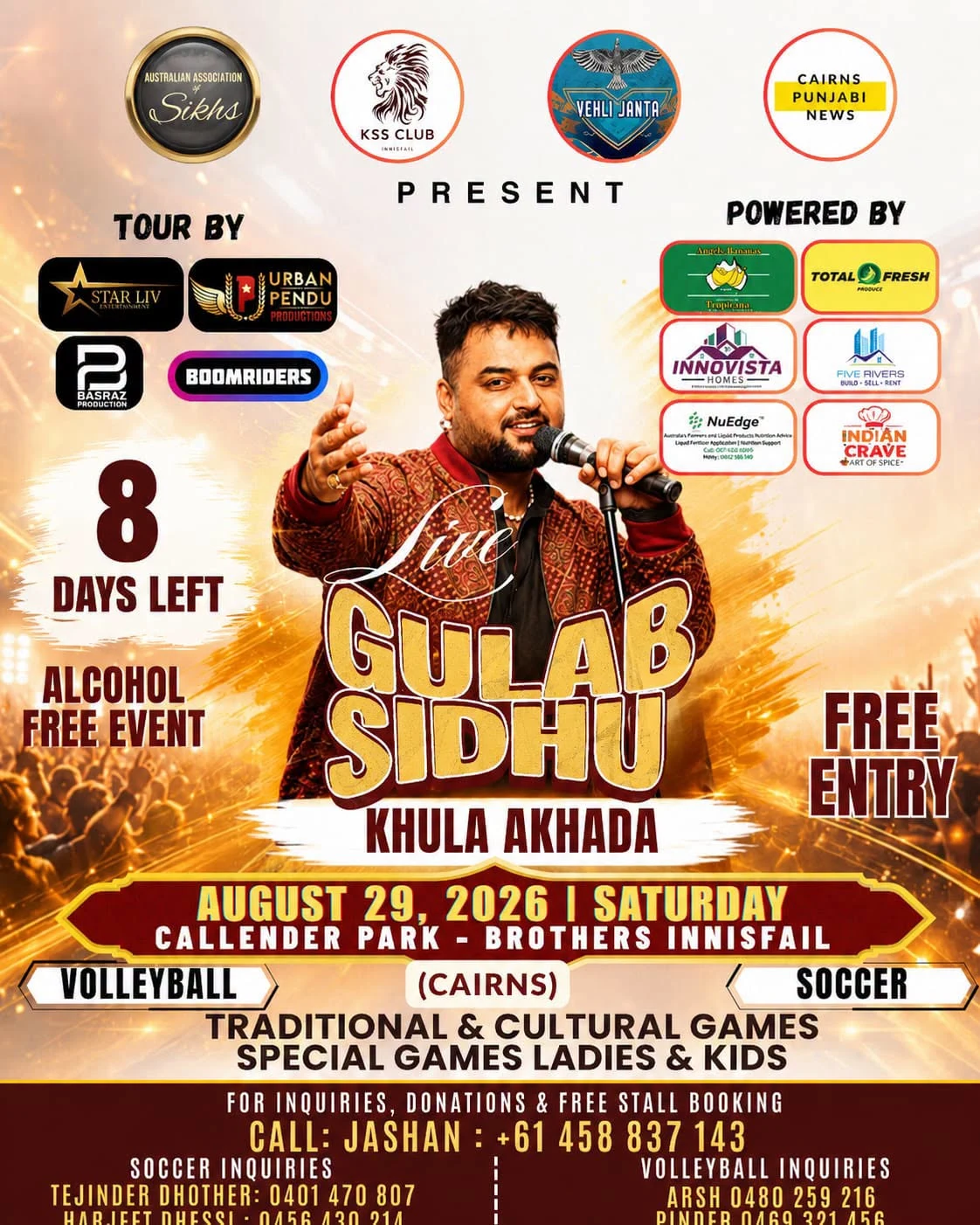 Gulab Sidhu · Khula Akhada event poster