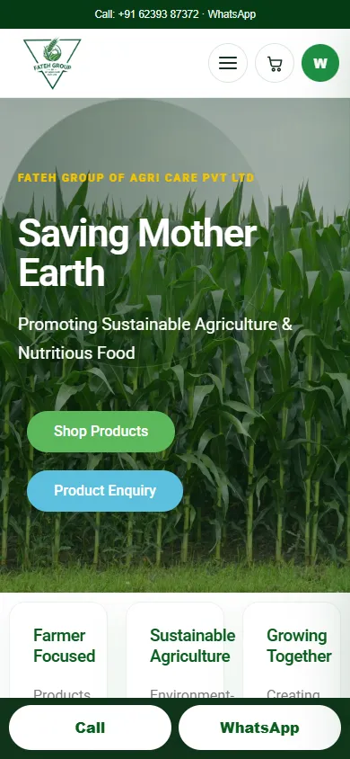 FATEH Crops Care mobile view