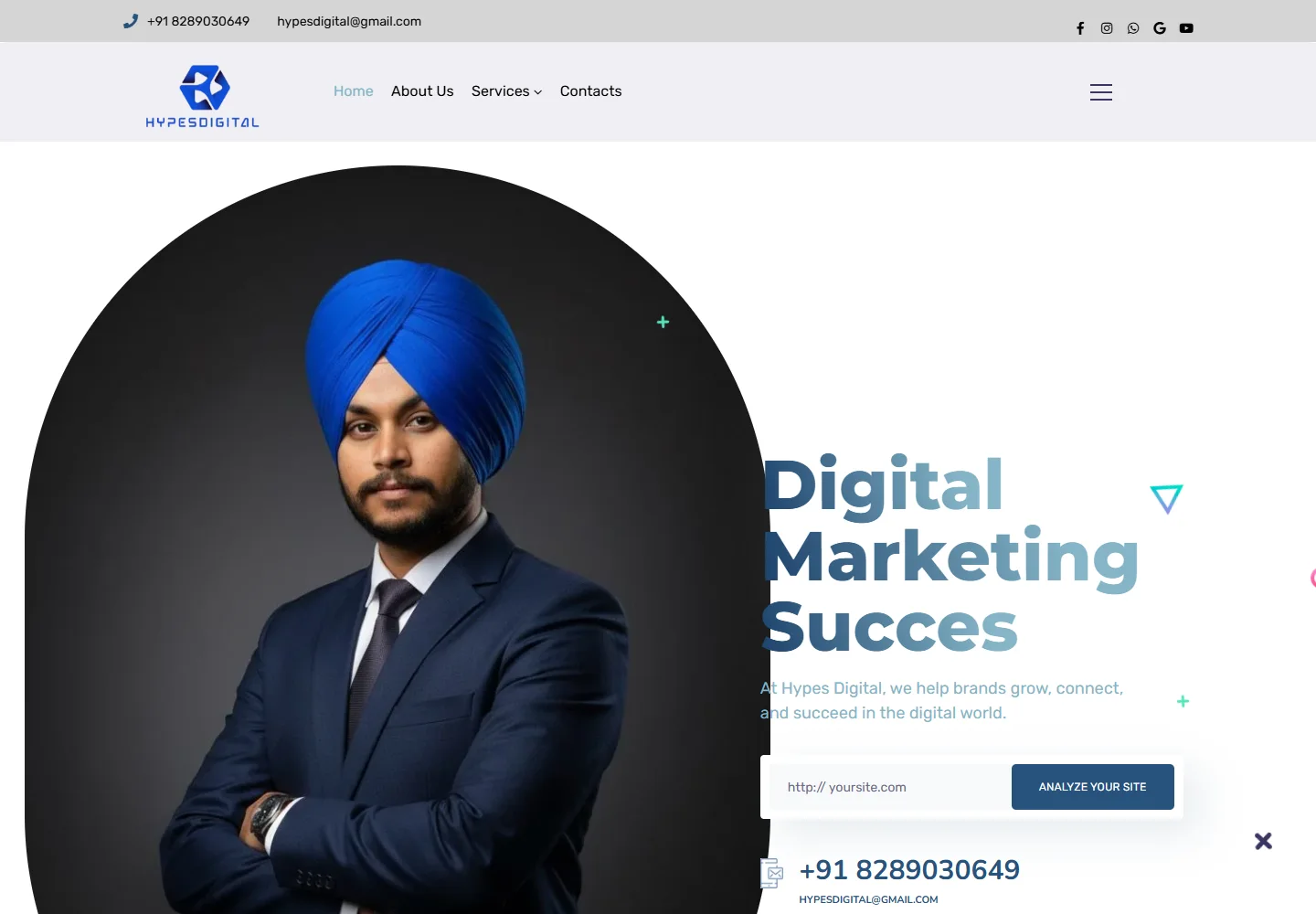 Hypes Digital actual desktop website screenshot