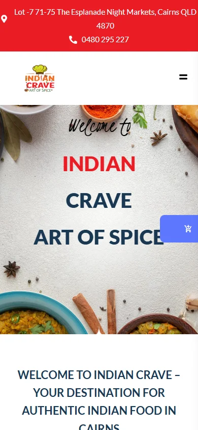 Indian Crave mobile view