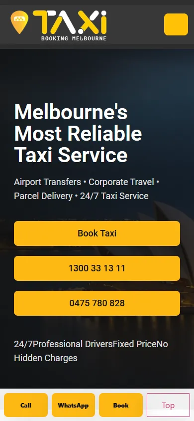 TBM Services mobile view
